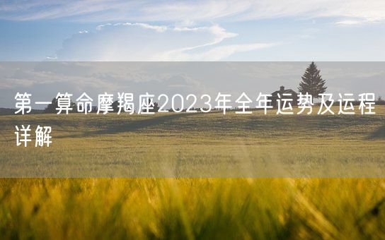 第一算命摩羯座2023年全年运势及运程详解(图1)