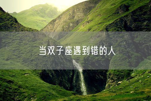 当双子座遇到错的人(图1)