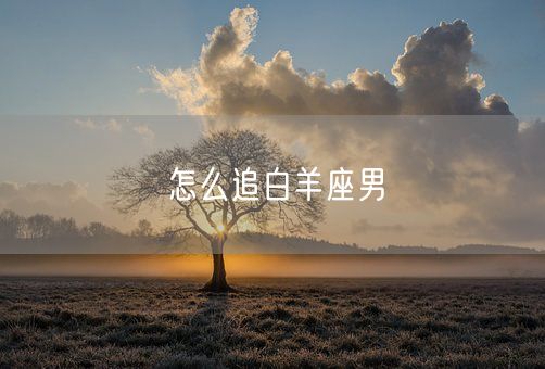 怎么追白羊座男(图1)