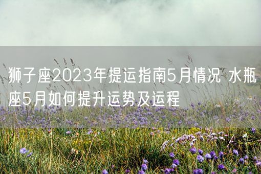 狮子座2023年提运指南5月情况 水瓶座5月如何提升运势及运程(图1)