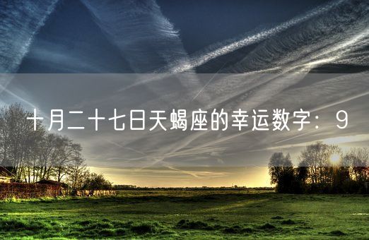 十月二十七日天蝎座的幸运数字：9(图1)