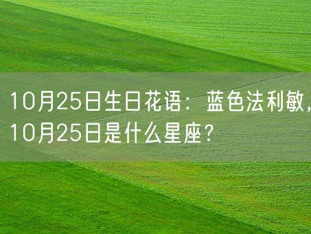 10月25日生日花语：蓝色法利敏，10月25日是什么星座？(图1)