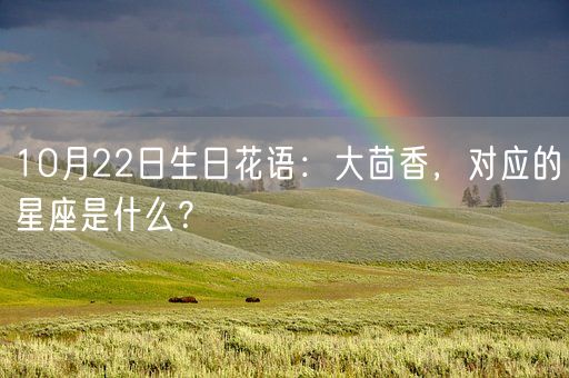 10月22日生日花语：大茴香，对应的星座是什么？(图1)