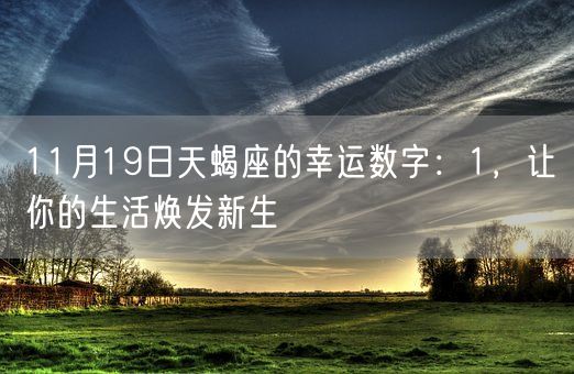 11月19日天蝎座的幸运数字：1，让你的生活焕发新生(图1)