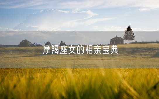 摩羯座女的相亲宝典(图1)