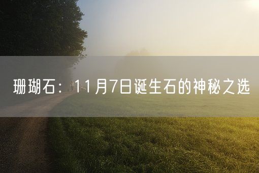 珊瑚石：11月7日诞生石的神秘之选(图1)