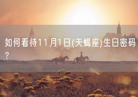 如何看待11月1日(天蝎座)生日密码？(图1)