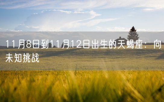 11月8日到11月12日出生的天蝎座：向未知挑战(图1)