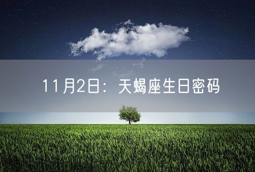 11月2日：天蝎座生日密码(图1)