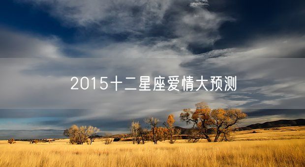 2015十二星座爱情大预测(图1)