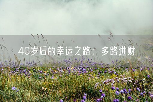 40岁后的幸运之路：多路进财(图1)