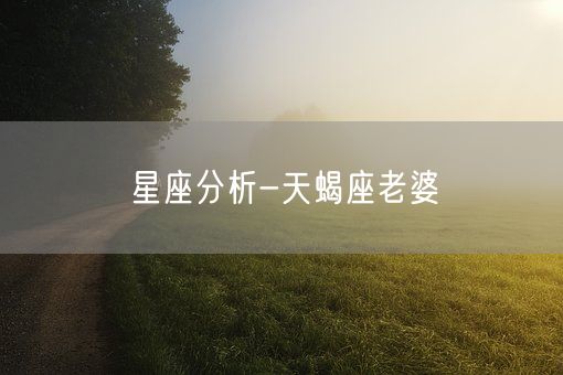 星座分析-天蝎座老婆(图1)