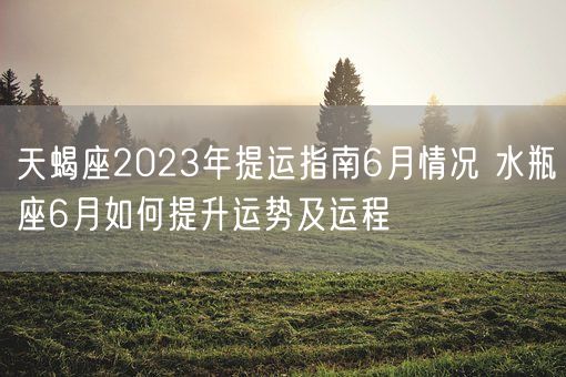 天蝎座2023年提运指南6月情况 水瓶座6月如何提升运势及运程(图1)