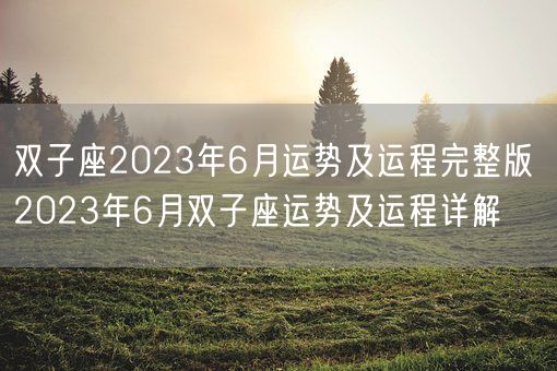 双子座2023年6月运势及运程完整版 2023年6月双子座运势及运程详解(图1)