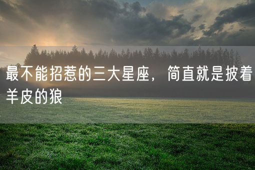 最不能招惹的三大星座，简直就是披着羊皮的狼(图1)