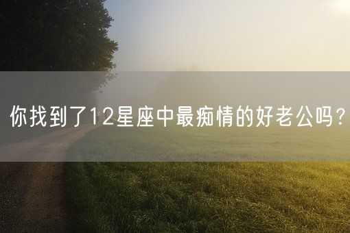 你找到了12星座中最痴情的好老公吗？(图1)