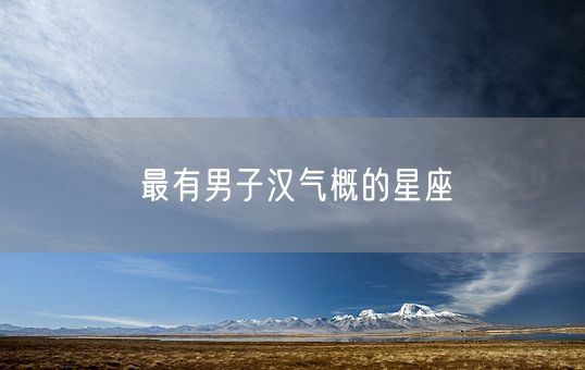 最有男子汉气概的星座(图1)