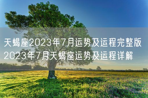 天蝎座2023年7月运势及运程完整版 2023年7月天蝎座运势及运程详解(图1)