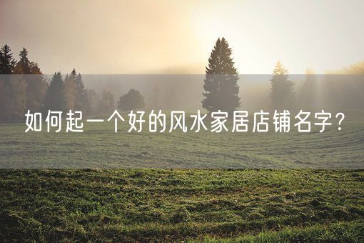 如何起一个好的风水家居店铺名字？(图1)
