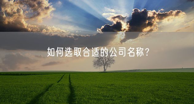 如何选取合适的公司名称？(图1)