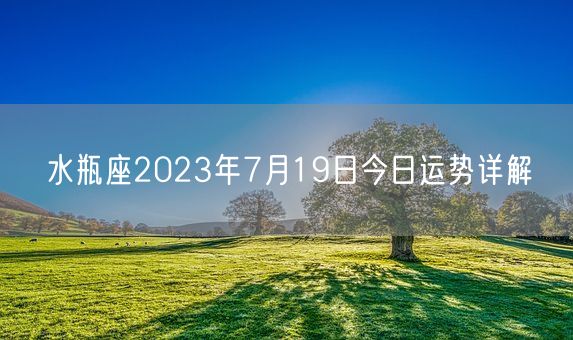 水瓶座2023年7月19日今日运势详解(图1)