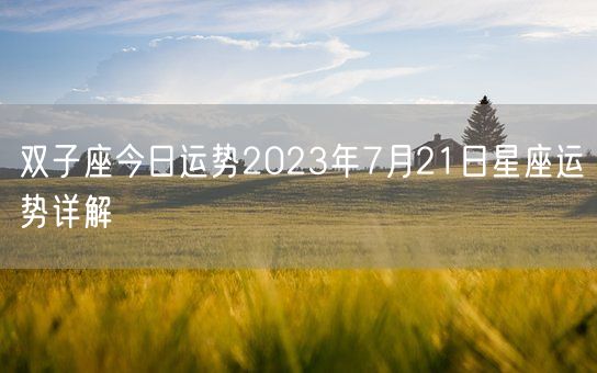 双子座今日运势2023年7月21日星座运势详解(图1)