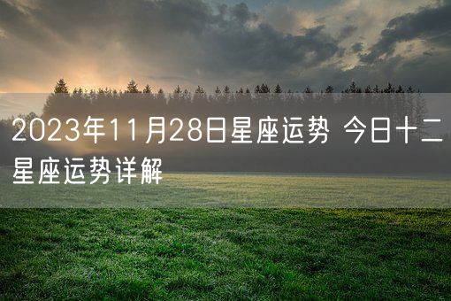 2023年11月28日星座运势 今日十二星座运势详解(图1)