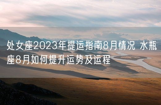 处女座2023年提运指南8月情况 水瓶座8月如何提升运势及运程(图1)