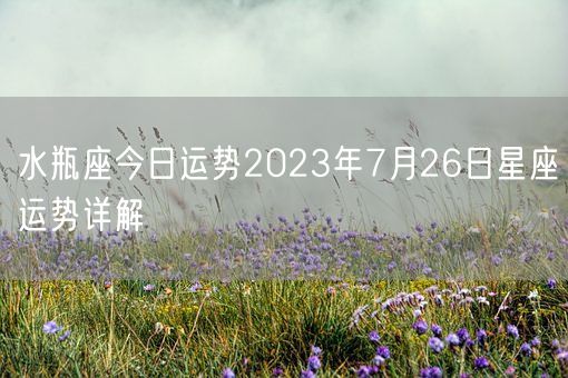 水瓶座今日运势2023年7月26日星座运势详解(图1)