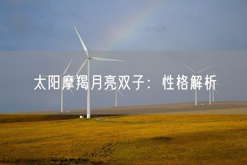 太阳摩羯月亮双子：性格解析(图1)