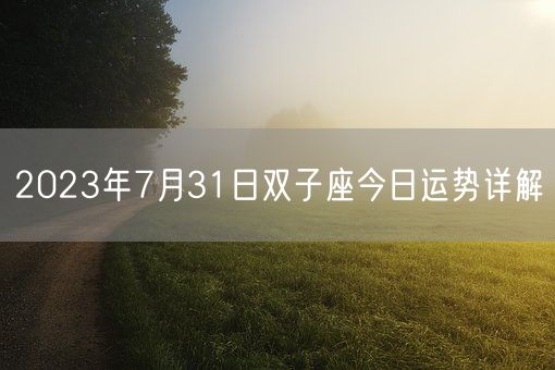 2023年7月31日双子座今日运势详解(图1)