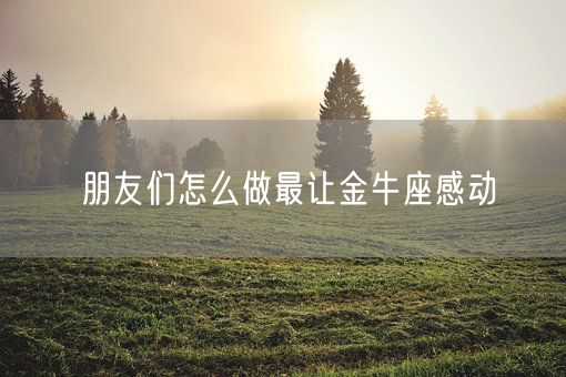 朋友们怎么做最让金牛座感动(图1)