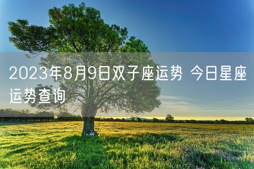 2023年8月9日双子座运势 今日星座运势查询(图1)