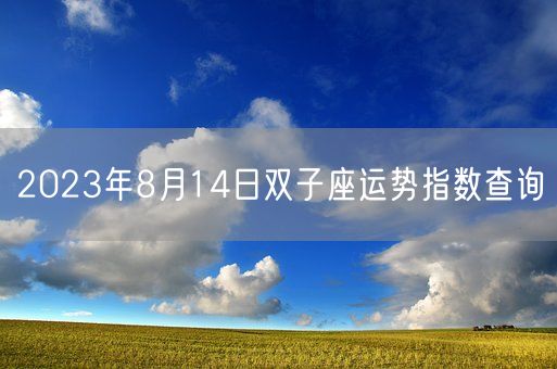 2023年8月14日双子座运势指数查询(图1)