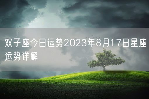 双子座今日运势2023年8月17日星座运势详解(图1)