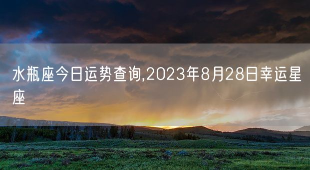 水瓶座今日运势查询,2023年8月28日幸运星座(图1)