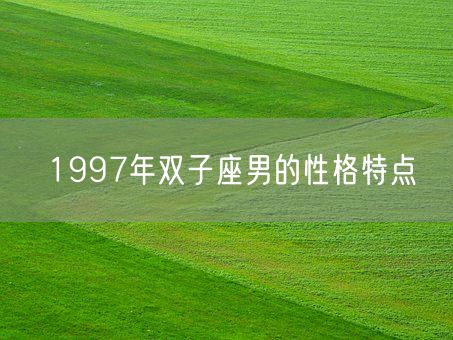 1997年双子座男的性格特点(图1)