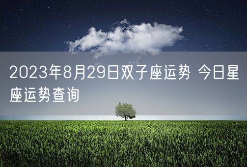 2023年8月29日双子座运势 今日星座运势查询(图1)