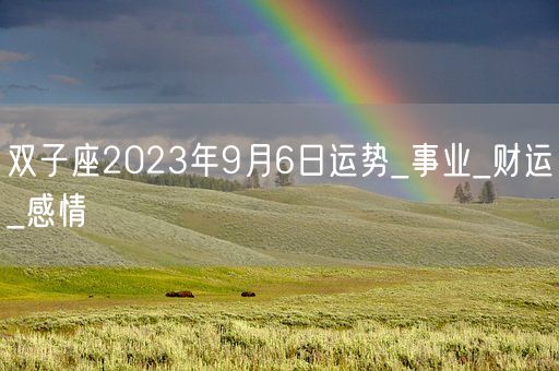 双子座2023年9月6日运势_事业_财运_感情(图1)