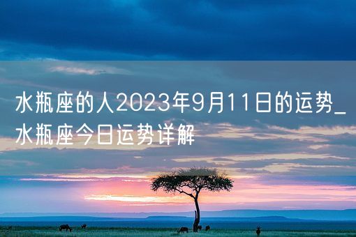 水瓶座的人2023年9月11日的运势_水瓶座今日运势详解(图1)