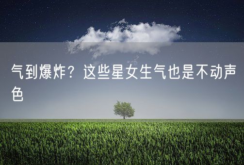 气到爆炸？这些星女生气也是不动声色(图1)