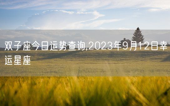 双子座今日运势查询,2023年9月12日幸运星座(图1)