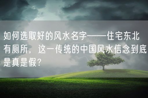 如何选取好的风水名字——住宅东北有厕所，这一传统的中国风水信念到底是真是假？(图1)