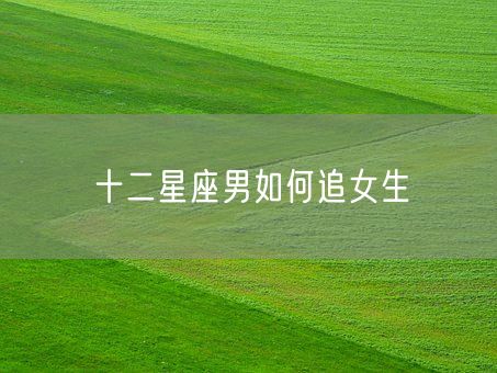 十二星座男如何追女生(图1)