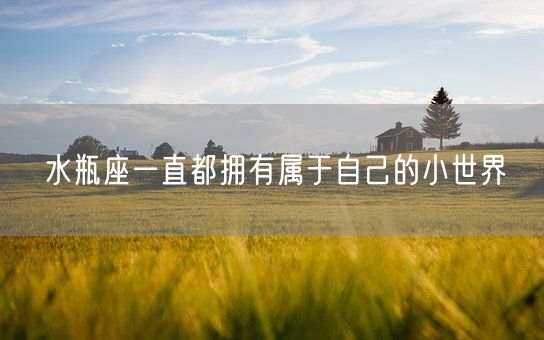 水瓶座一直都拥有属于自己的小世界(图1)