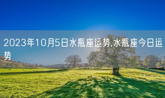 2023年10月5日水瓶座运势,水瓶座今日运势(图1)