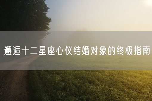 邂逅十二星座心仪结婚对象的终极指南(图1)
