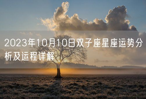 2023年10月10日双子座星座运势分析及运程详解(图1)