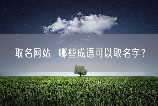 取名网站  哪些成语可以取名字？(图1)