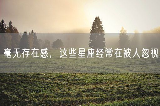 毫无存在感，这些星座经常在被人忽视(图1)